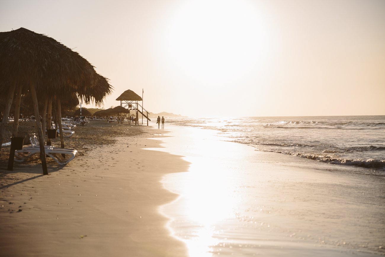 Sunset at the beach of Varadero Cuba