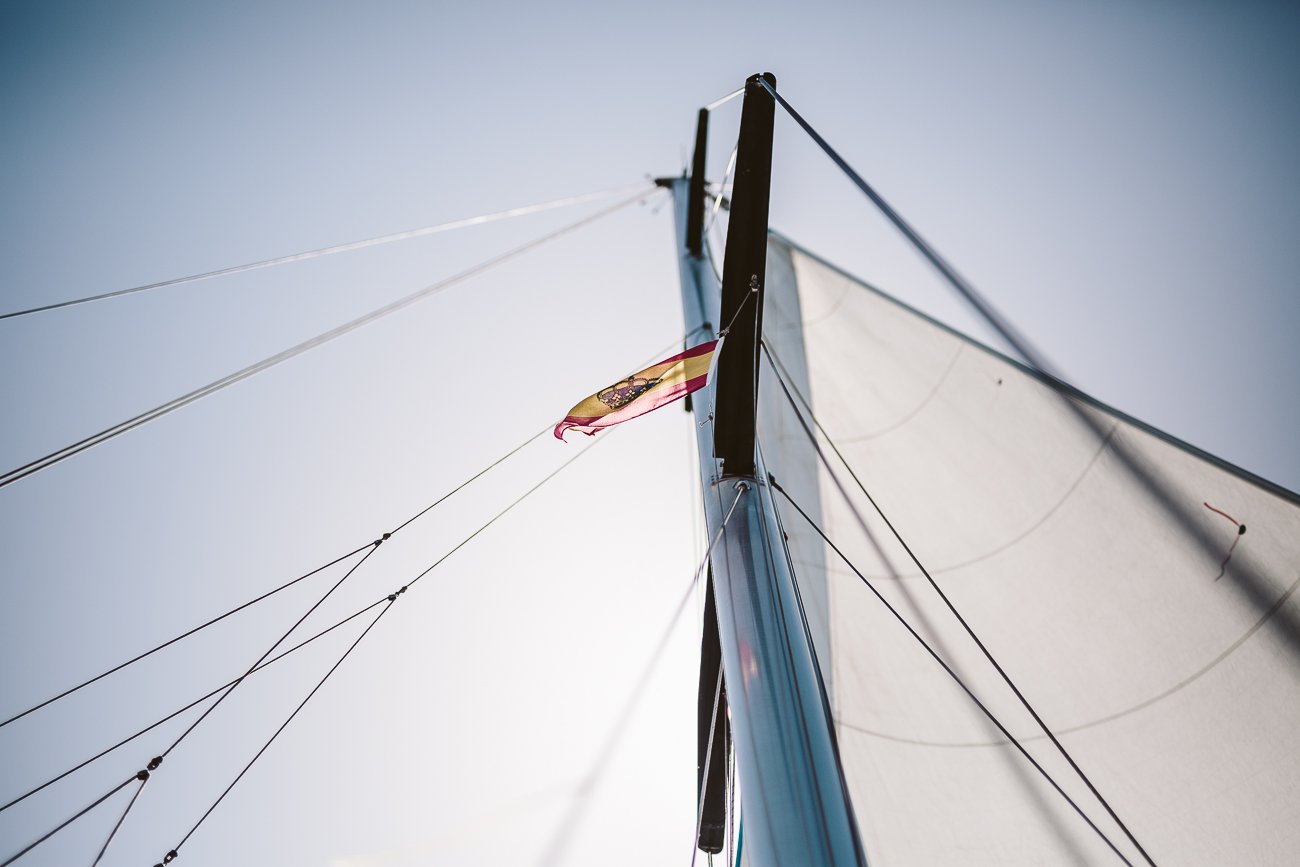 Sailing under the Spanish flag in Lanzarote