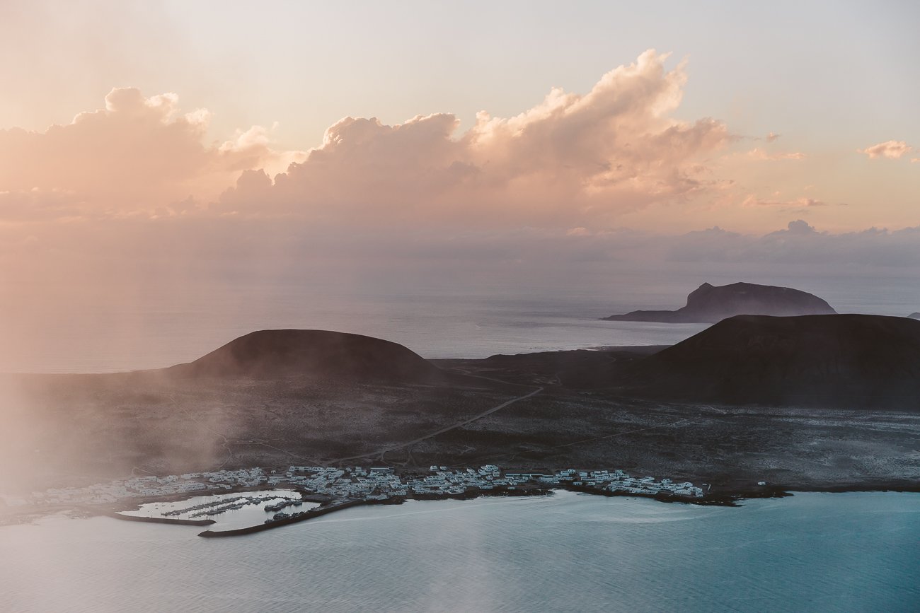 Sunset over La Graciosa as seen from Lanzarote