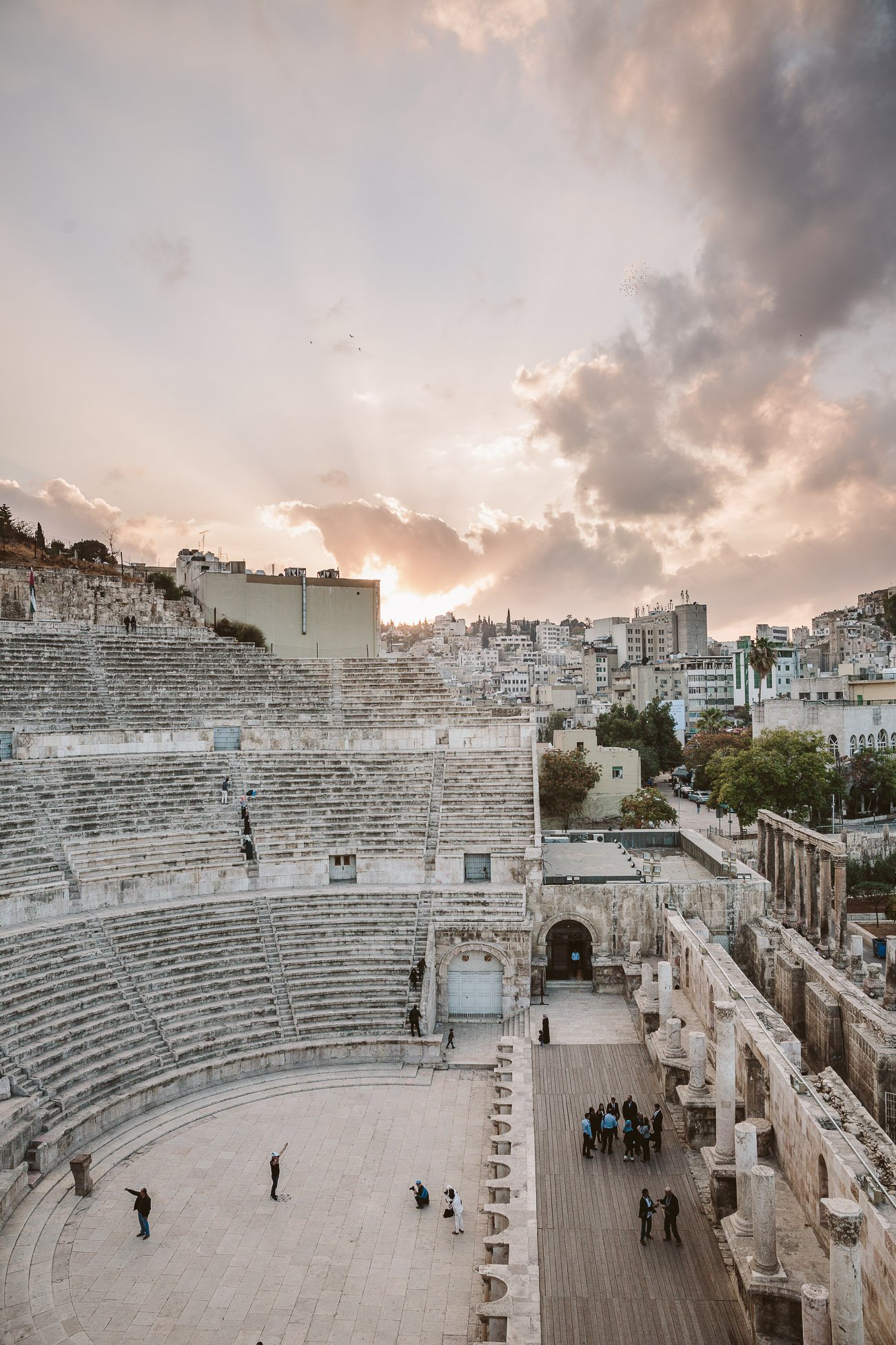 Watch the sunset at the Roman Theatre in Amman during 24 hours in Amman