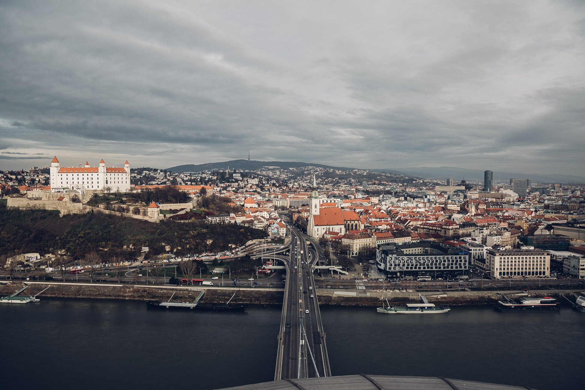 View from UFO Observation Deck in Bratislava