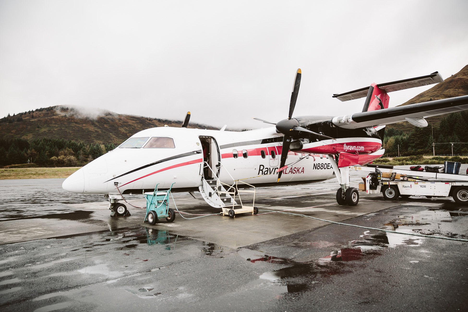 Ravn Airlines aircraft at Kodiak Island Alaska airport