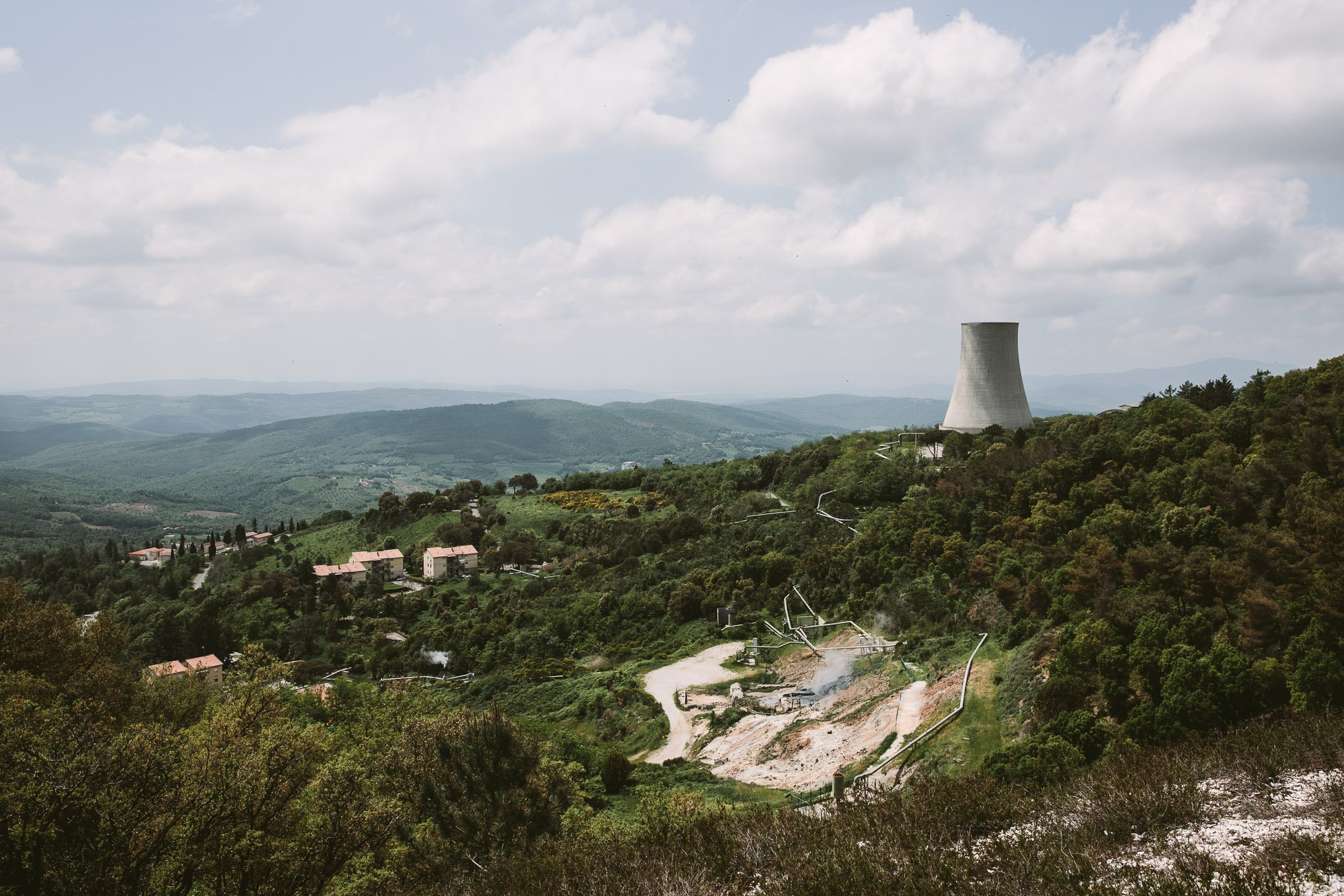 Geothermal power plant in Larderello Pomarance