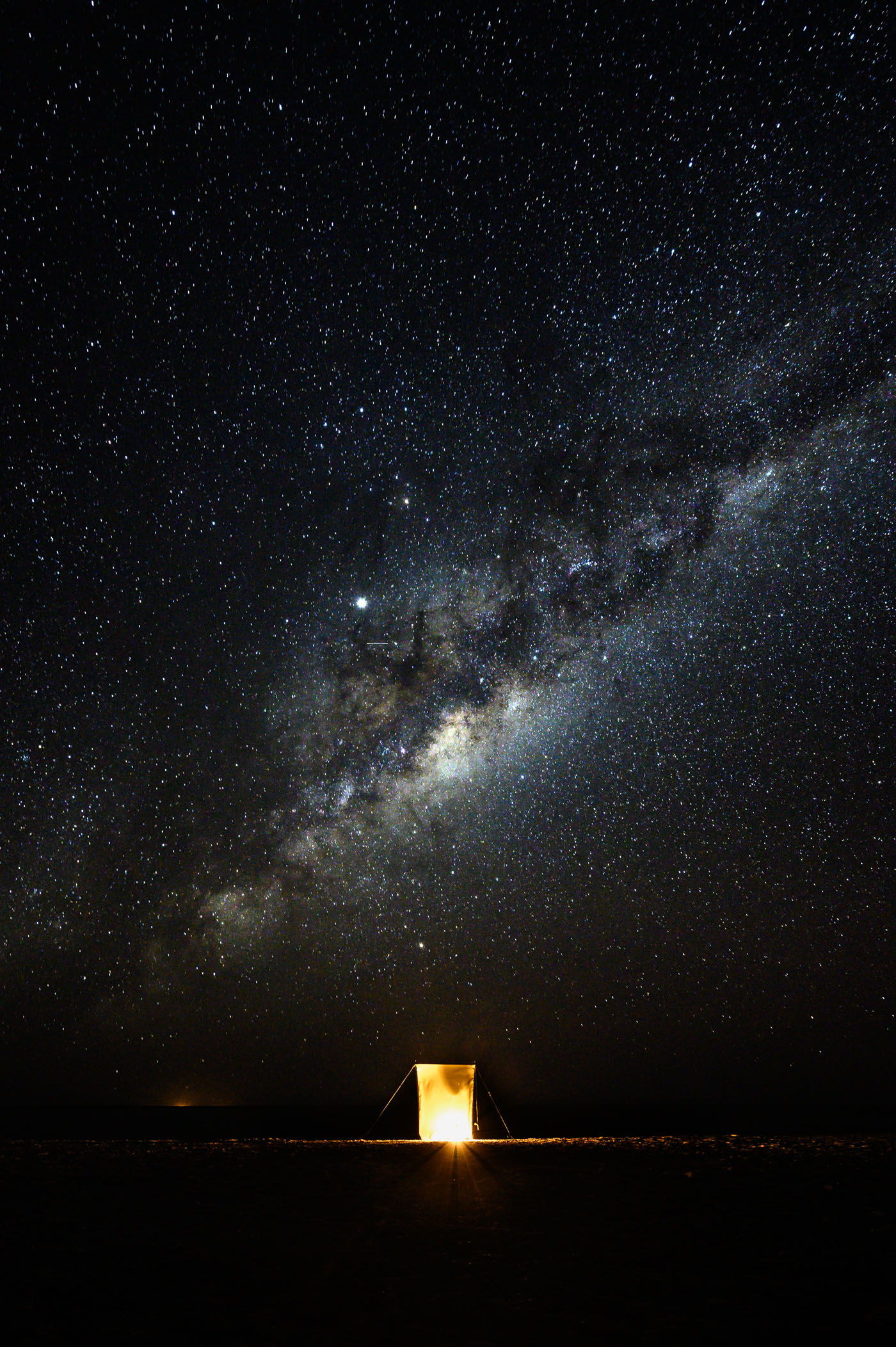 Sleep-out under the stars in the Salt Pan in Botswana