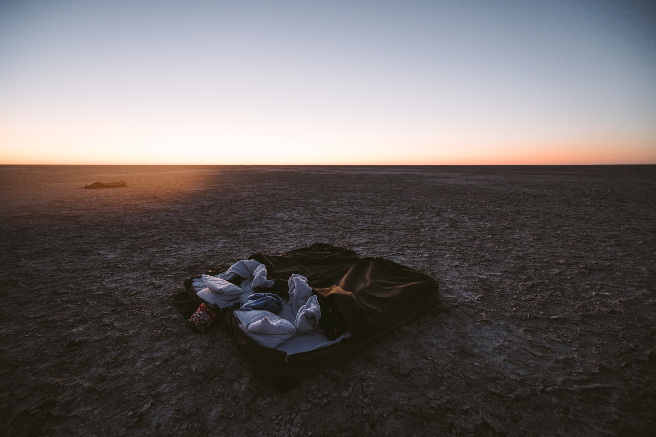 Sleep-out under the stars in the Salt Pan in Botswana