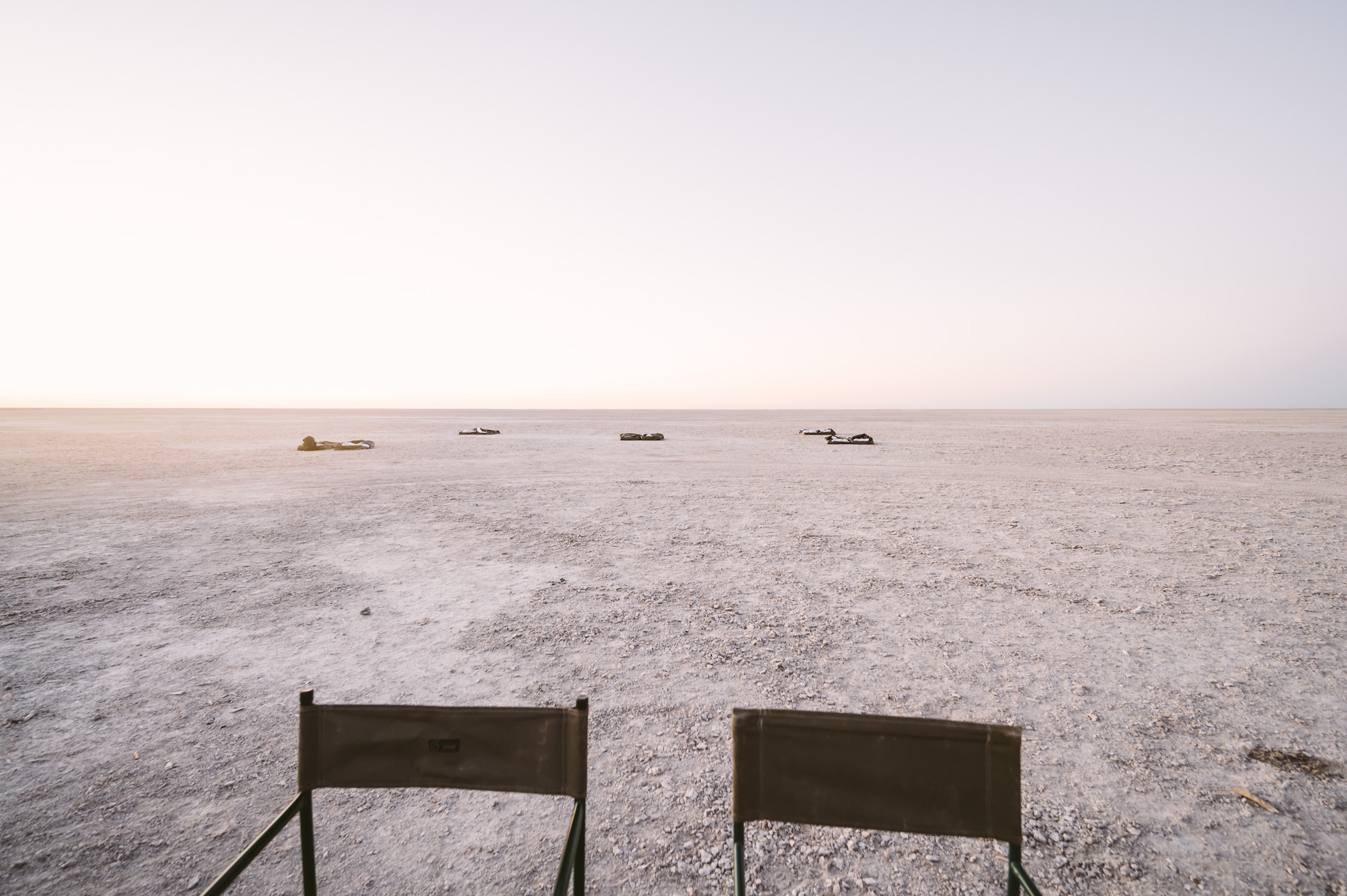 Sleep-out under the stars in the Salt Pan in Botswana