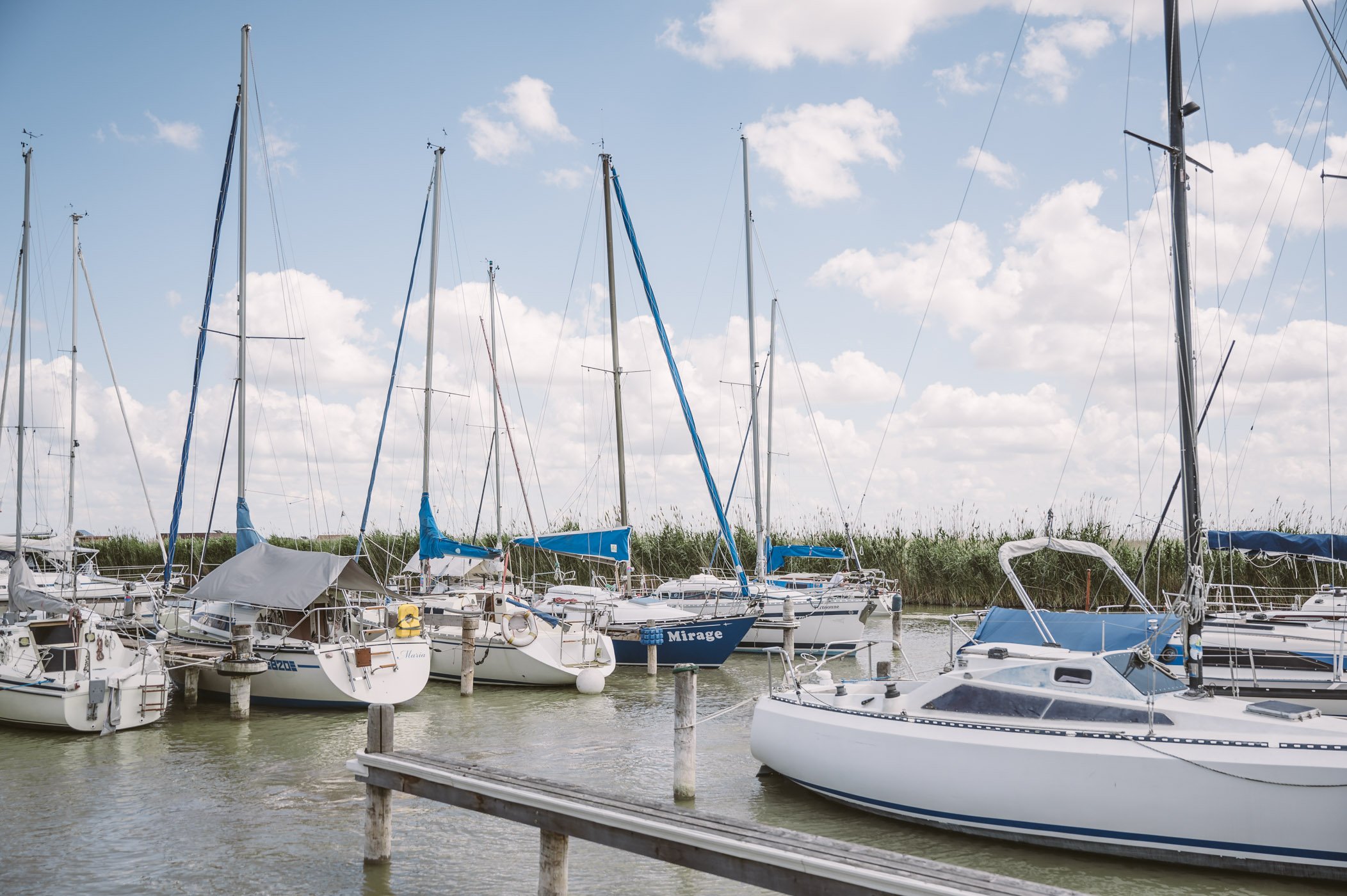Yacht harbor in Rust at lake Neusiedlersee
