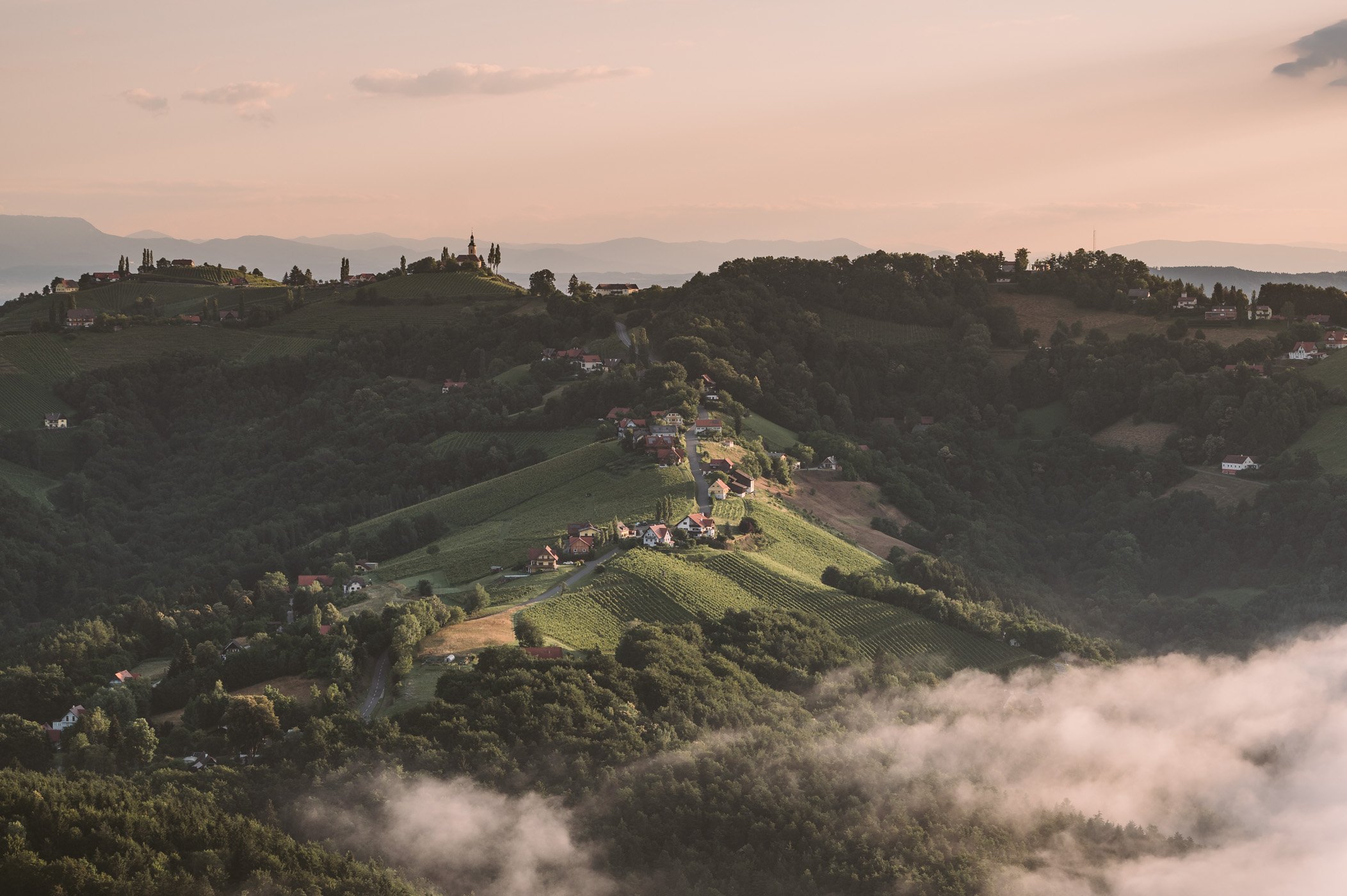 Hot air balloon ride over Southern Styria