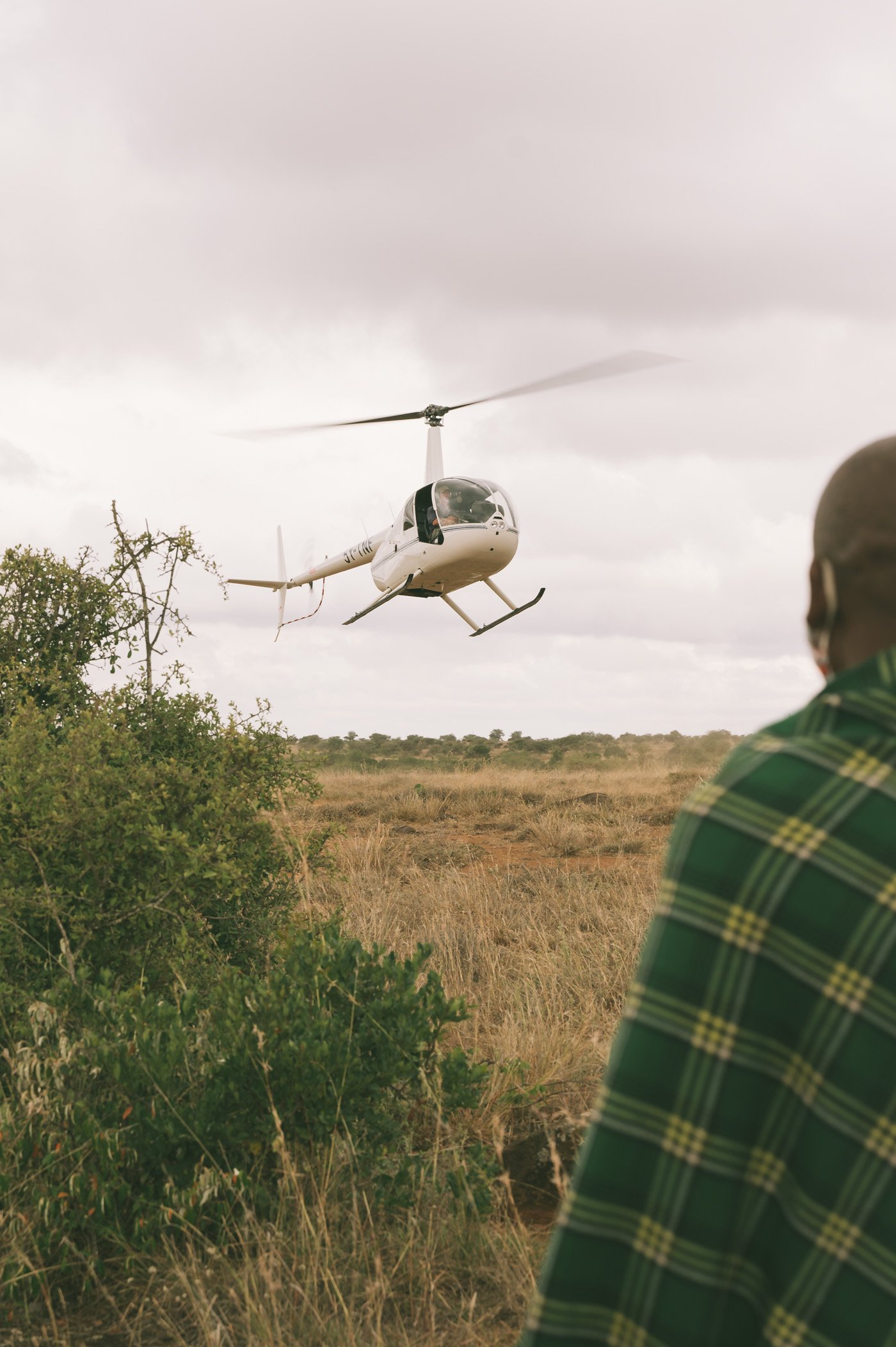Helicopter rides with Andrew from Ol Malo choppers at Ol Malo Lodge Samburuland Laikipia Plateau Kenya