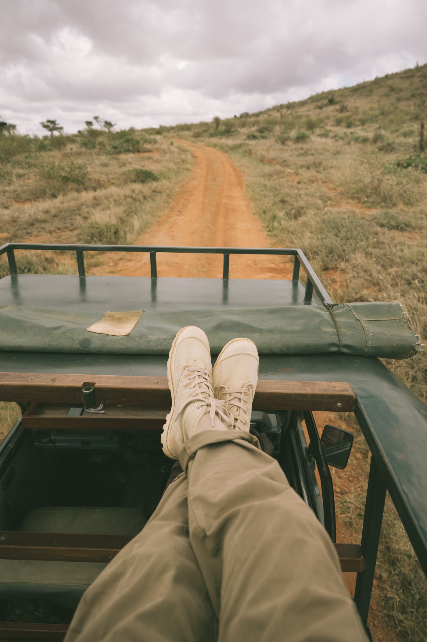 Open top safari vehicles at Ol Malo Lodge Samburuland Laikipia Plateau Kenya