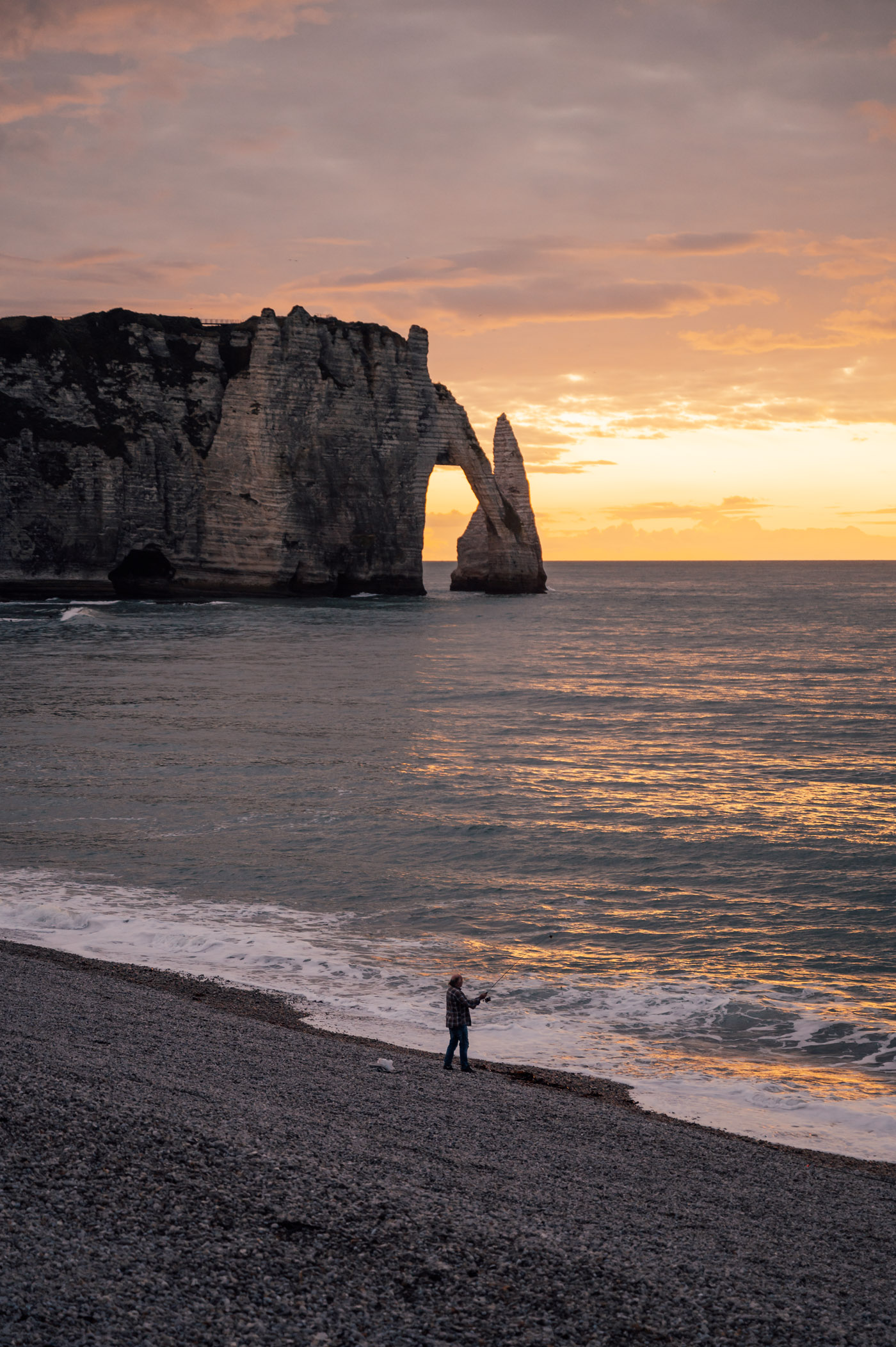 Étretat chalk cliffs in Normandy