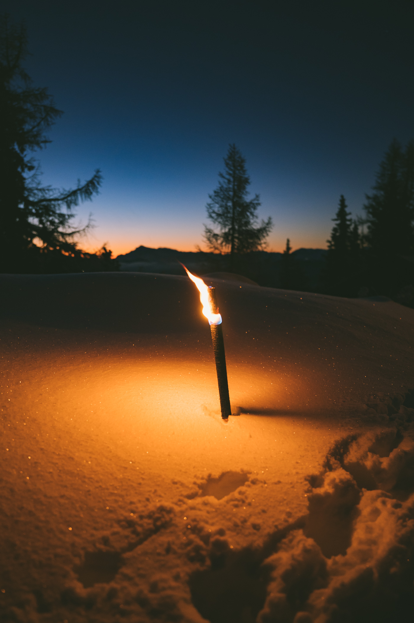 Torchlight winter hike at Hochwurzen in Schladming