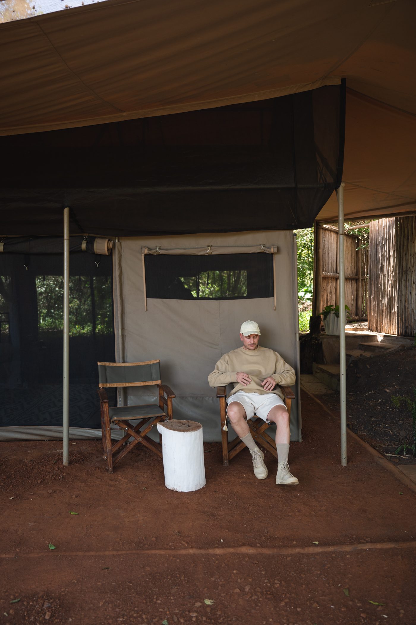 Raffael at the Emboo River Camp in Kenya