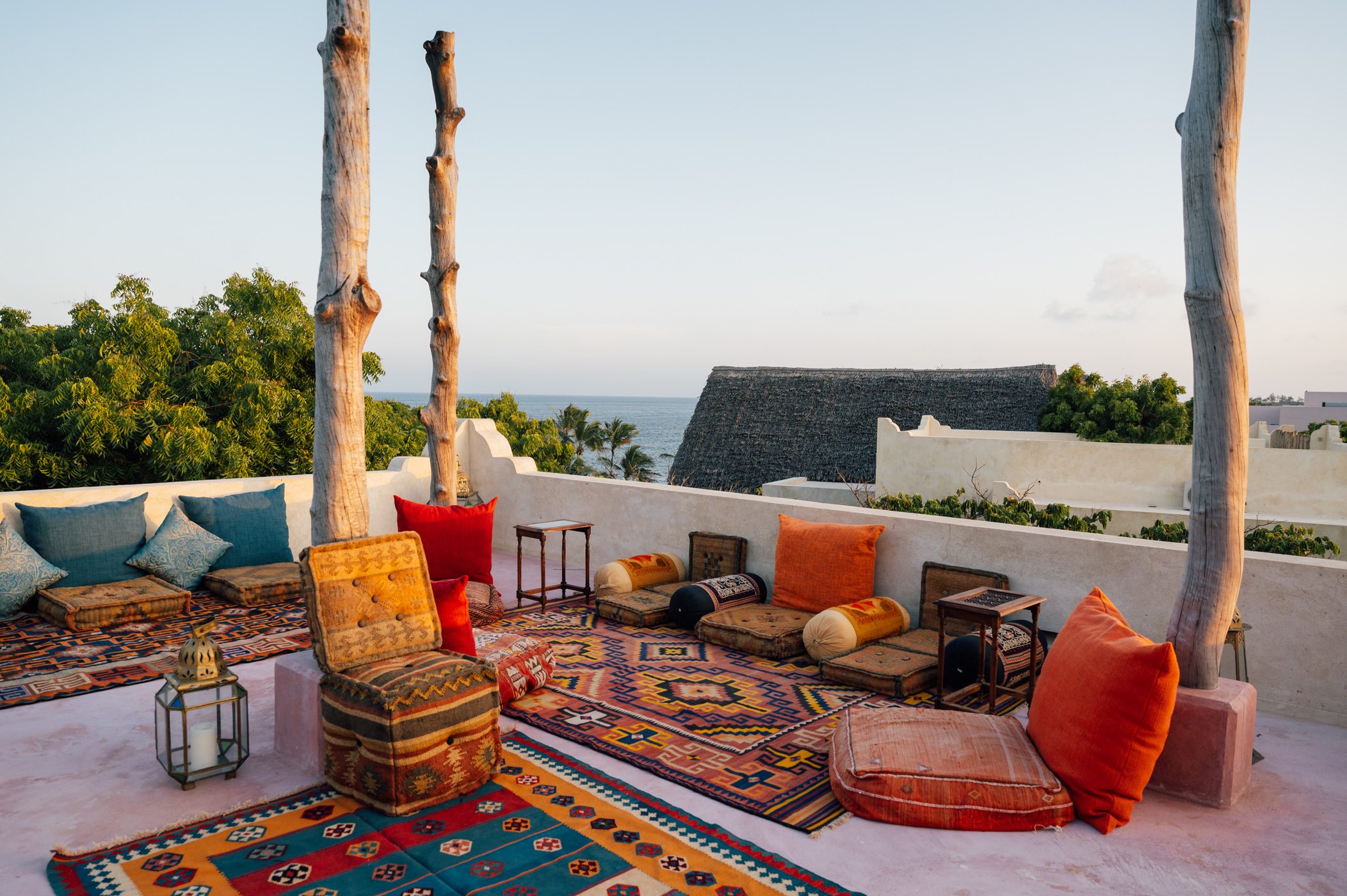 Sundowner on top of the tower suite of Cardamom House