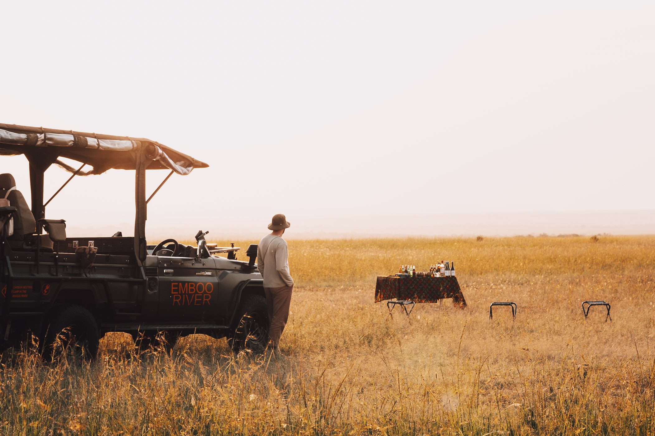 Eco luxury safari in Kenya's Maasai Mara with Emboo River Camp and their electric safari vehicles