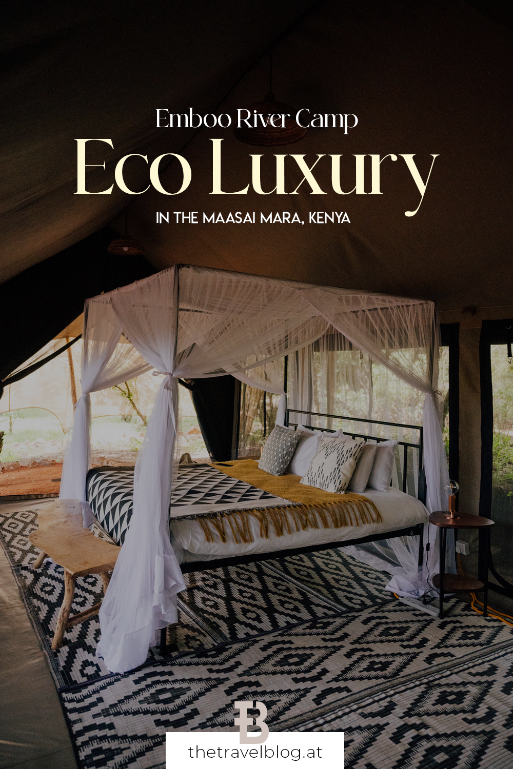 Eco luxury in the Maasai Mara in Kenya with Emboo River Camp - 100% carbon neutral camp with electric vehicles