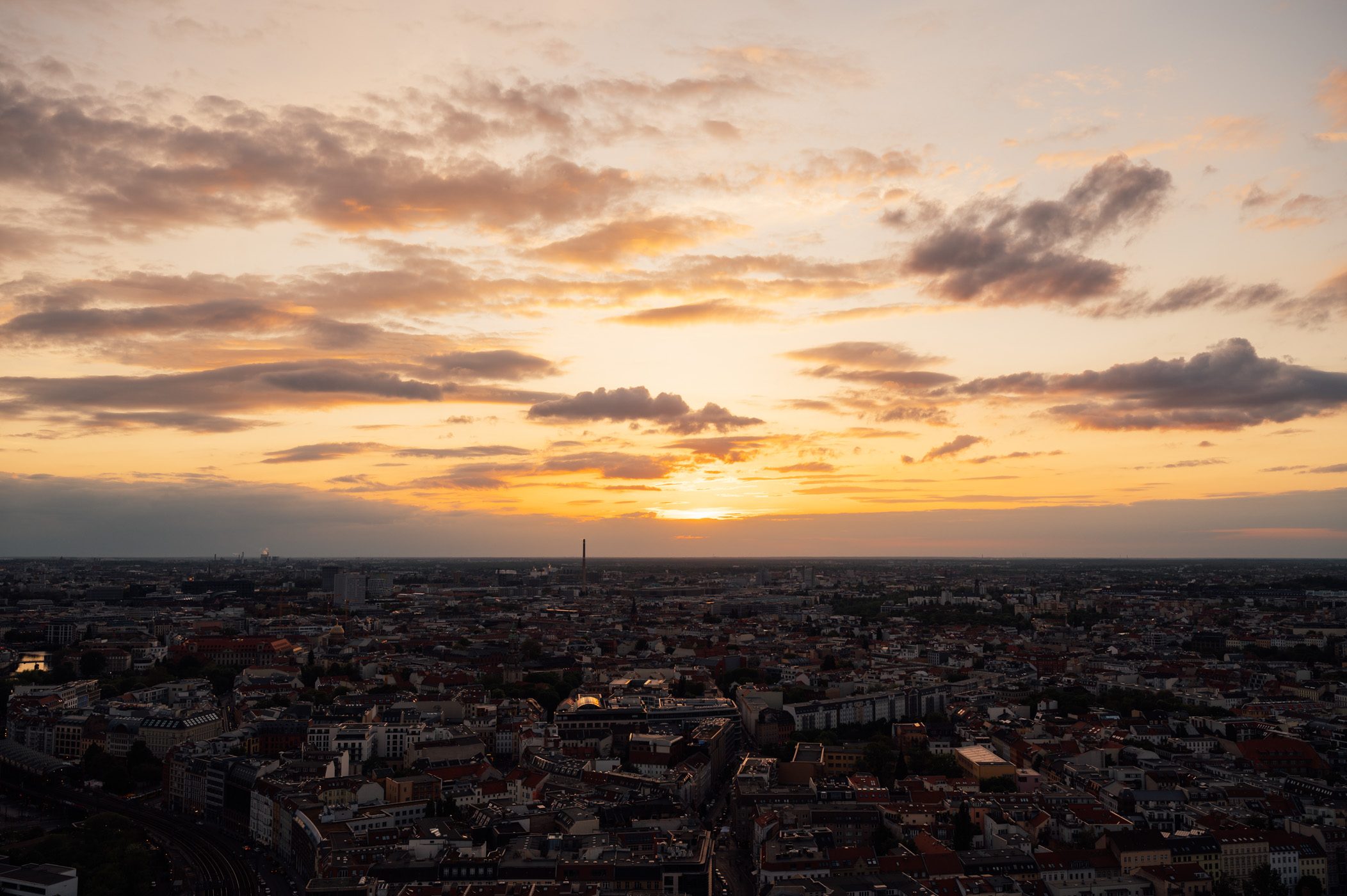 Sunset as seen from the rooftop terrace of Park Inn by Radisson Berlin