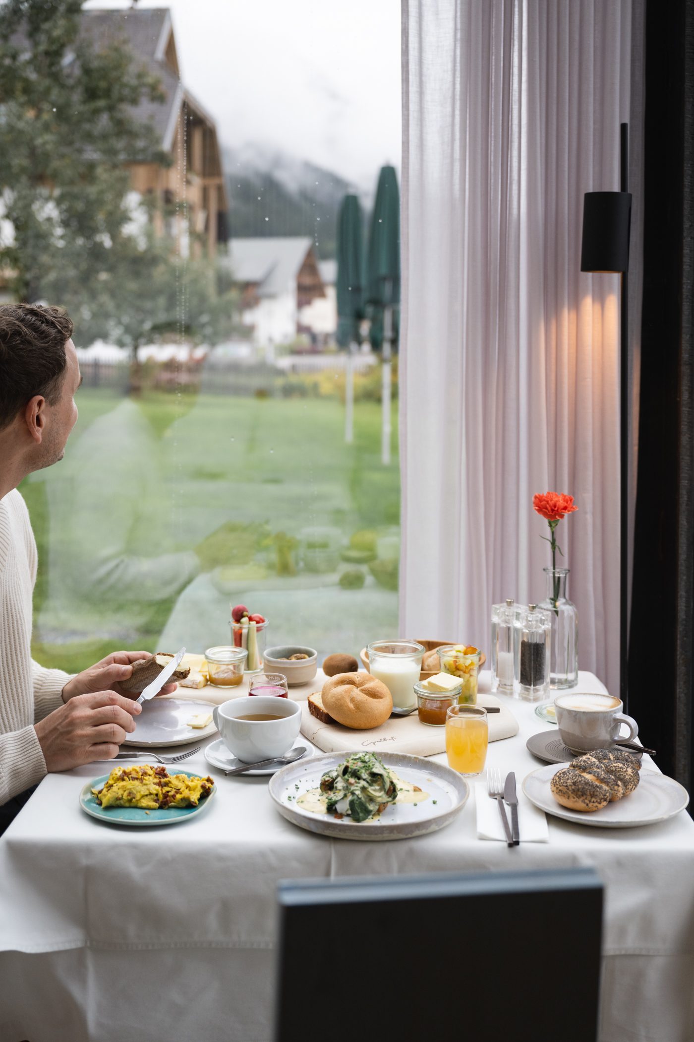Breakfast at Biohotel Gralhof at lake Weissensee in Carinthia Austria