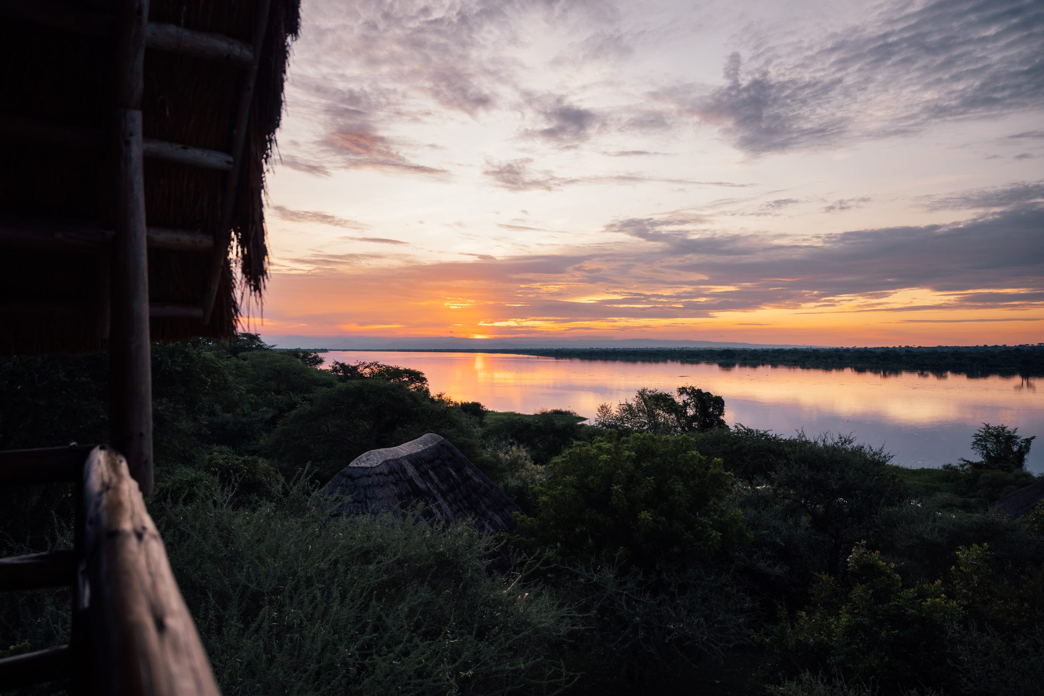 Twiga Safari Lodge in Murchison Falls National Park Uganda at the banks of the river Nile
