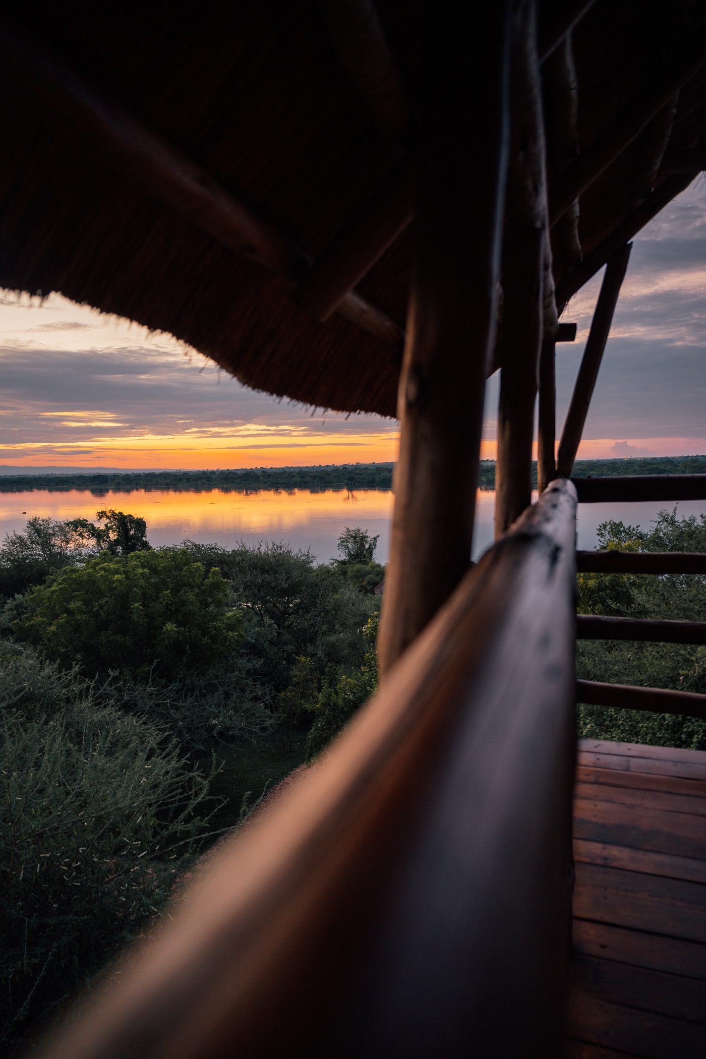 Twiga Safari Lodge in Murchison Falls National Park Uganda at the banks of the river Nile