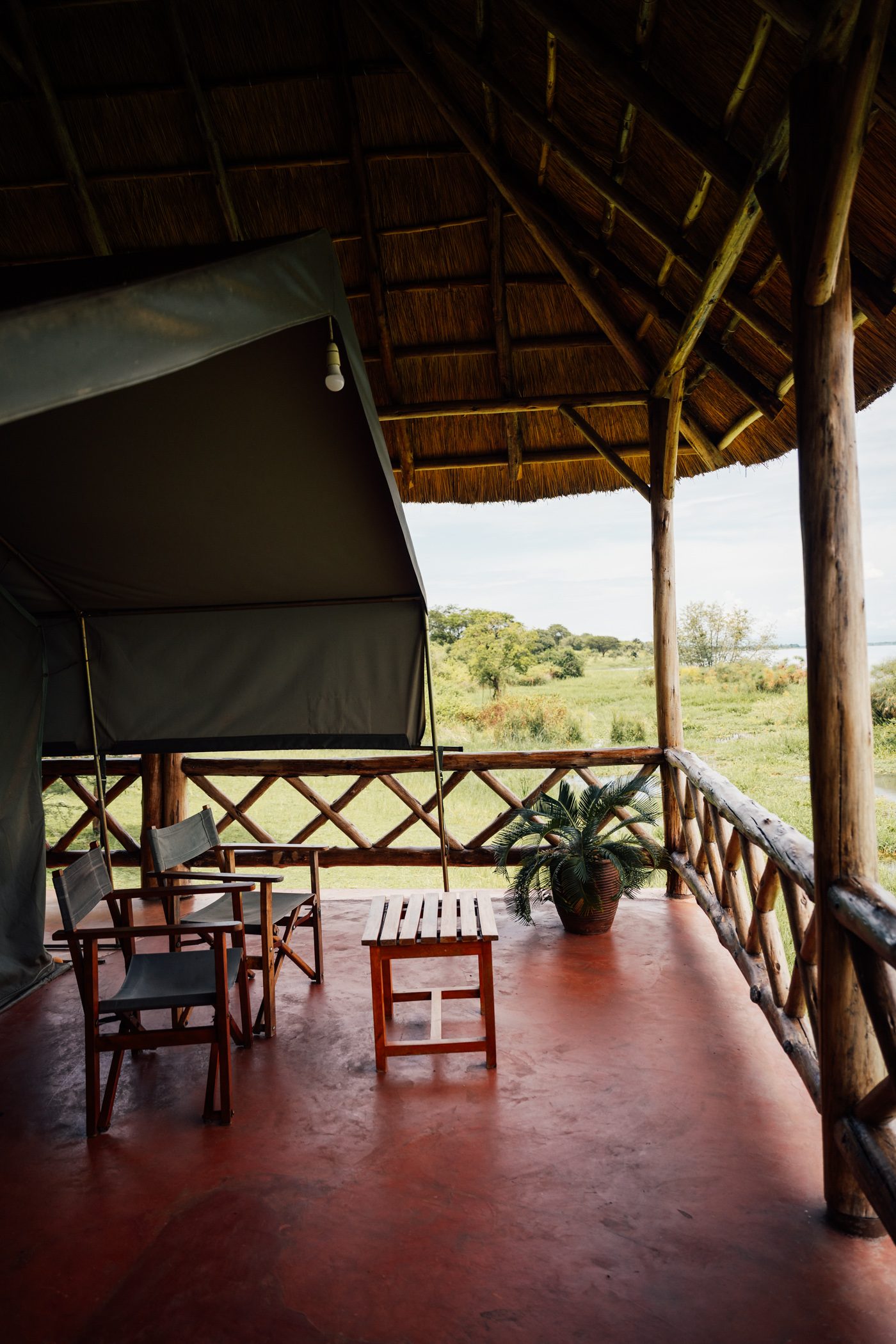 Twiga Safari Lodge in Murchison Falls National Park Uganda at the banks of the river Nile