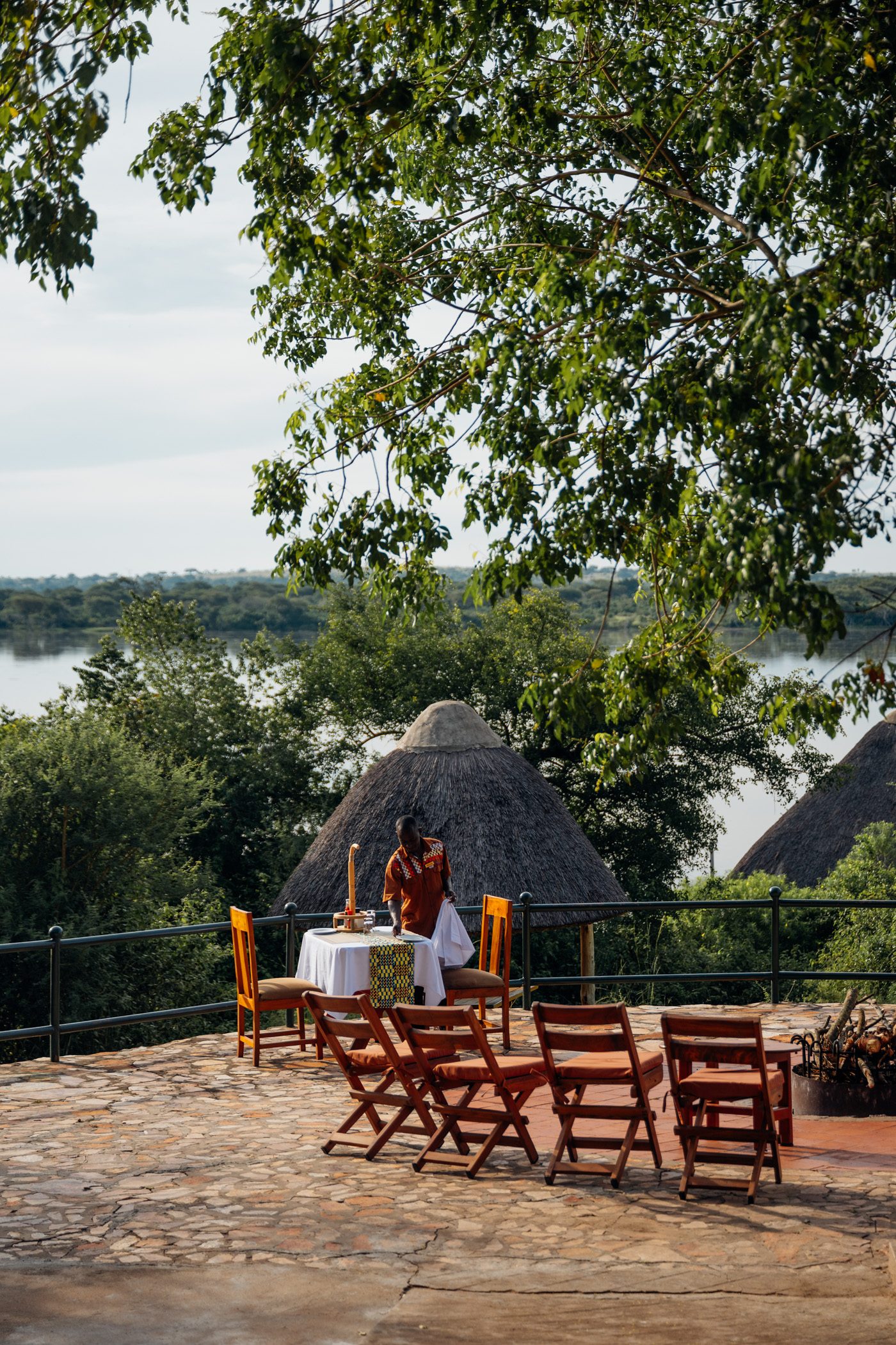 Twiga Safari Lodge in Murchison Falls National Park Uganda at the banks of the river Nile