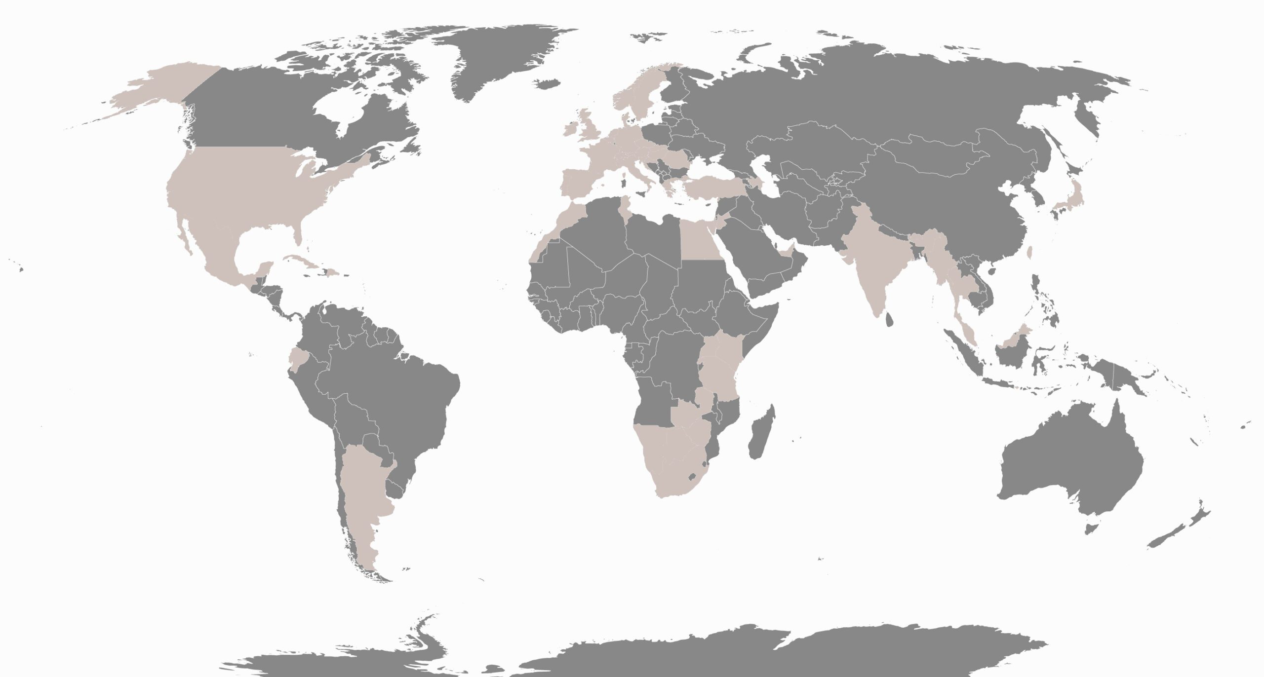 World map of thetravelblog.at (2025)
