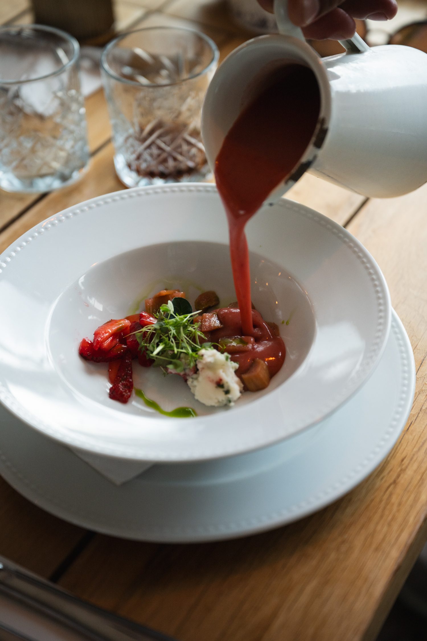 Strawberry soup served at Tihany, Balaton, Hungary