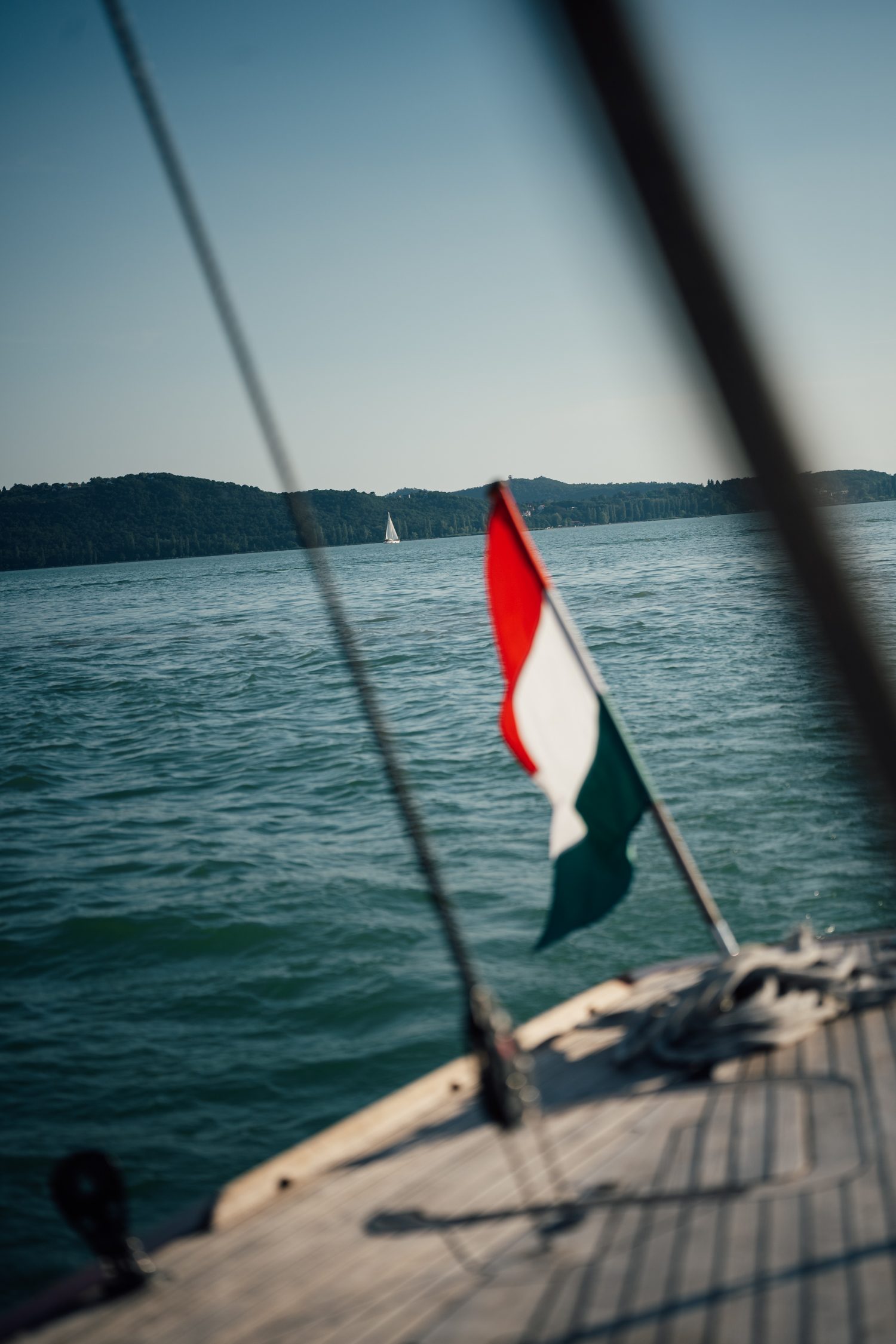 Sailing trip on wooden sailing boat Sirocco 75 at Lake Balaton, Hungary
