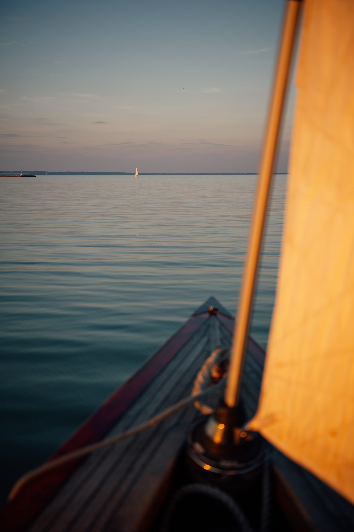 Sailing trip on wooden sailing boat Sirocco 75 at Lake Balaton, Hungary