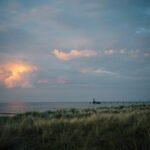 Zingst peninsula at sunset with Seebrücke pier visible